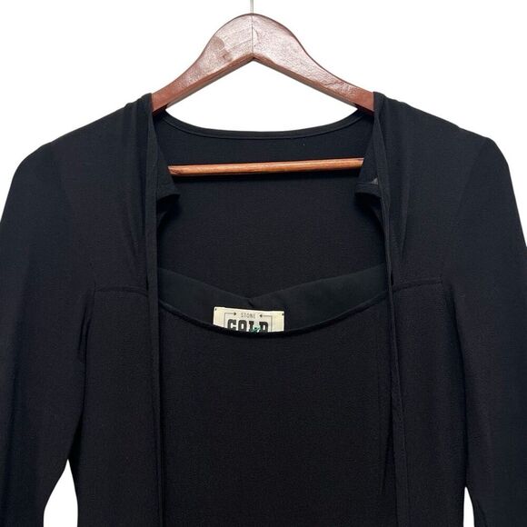Stone Cold Fox Derek Dress Long Sleeve Mini Crepe Date Night Black Womens Size S - Picture 3 of 8